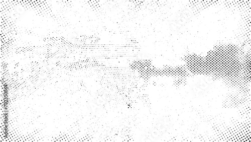 Grunge real organic vintage halftone vector ink print background. grungy background, halftone black dots distress organic texture