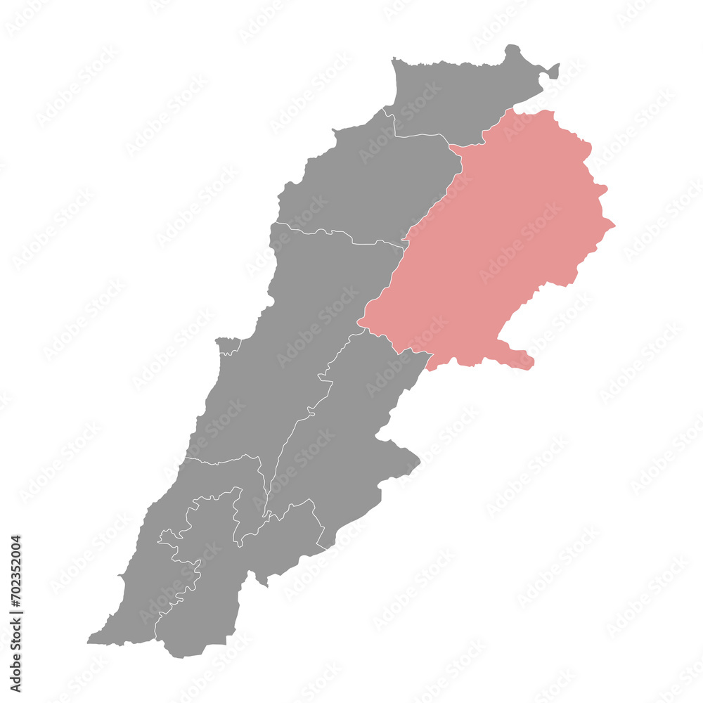 Baalbek Hermel Governorate map, administrative division of Lebanon. Vector illustration.