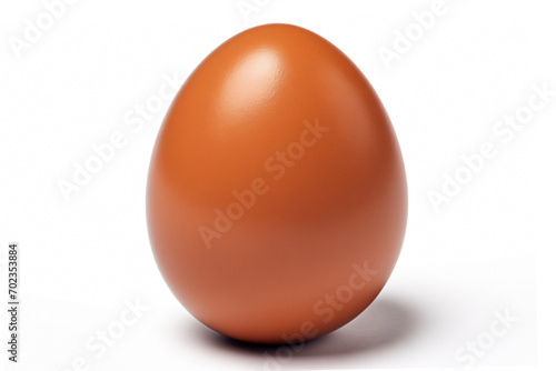 Easter egg painted brown, one isolated on white background