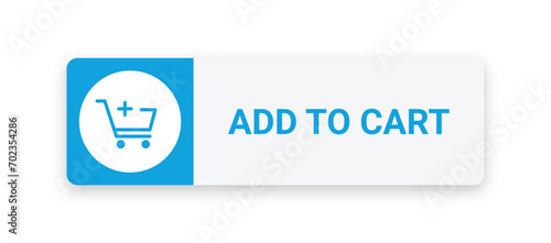 add to cart button with cart icon isolated on white background vector illustration