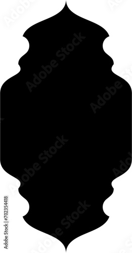 Islamic Vertical Frame Design Glyph Black Filled silhouettes Design pictogram symbol visual illustration