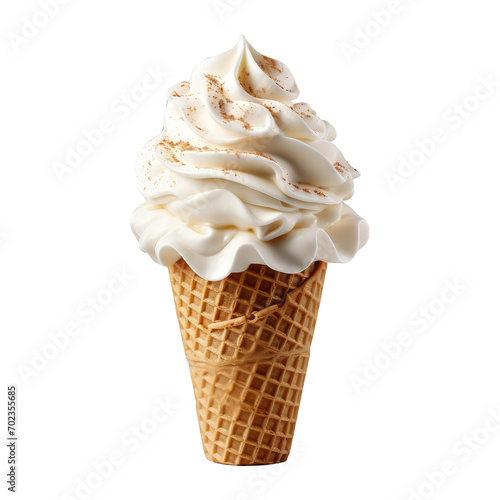 ice cream cone with whipped cream on top