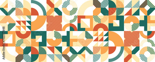 Seamless vector abstract background, geometric seamless pattern, tiling endless wallpaper with geometrical shapes structure in ethnic colors.