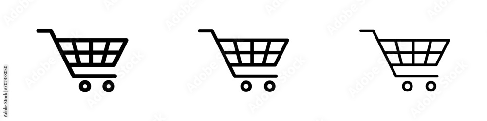 Retail Trolley vector icon set. Shopping Cart Illustration vector symbol for UI design.