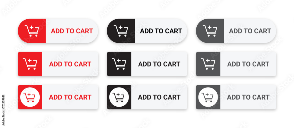 Add to cart button with shopping Cart icon. vector illustration.