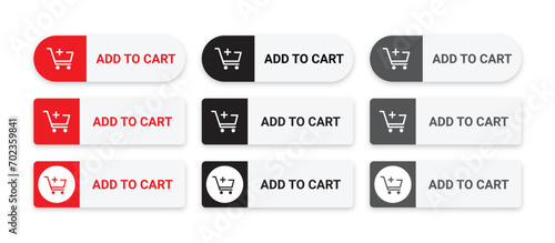Add to cart button with shopping Cart icon. vector illustration. photo