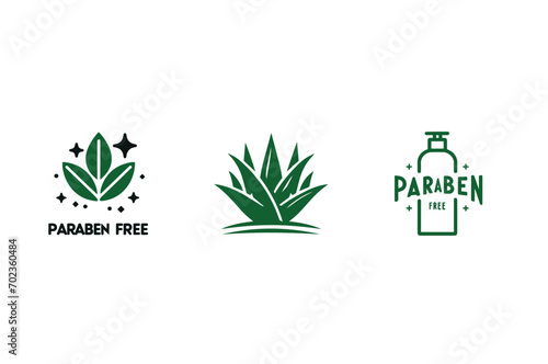 Aloe vera and paraben free icon vector illustration 