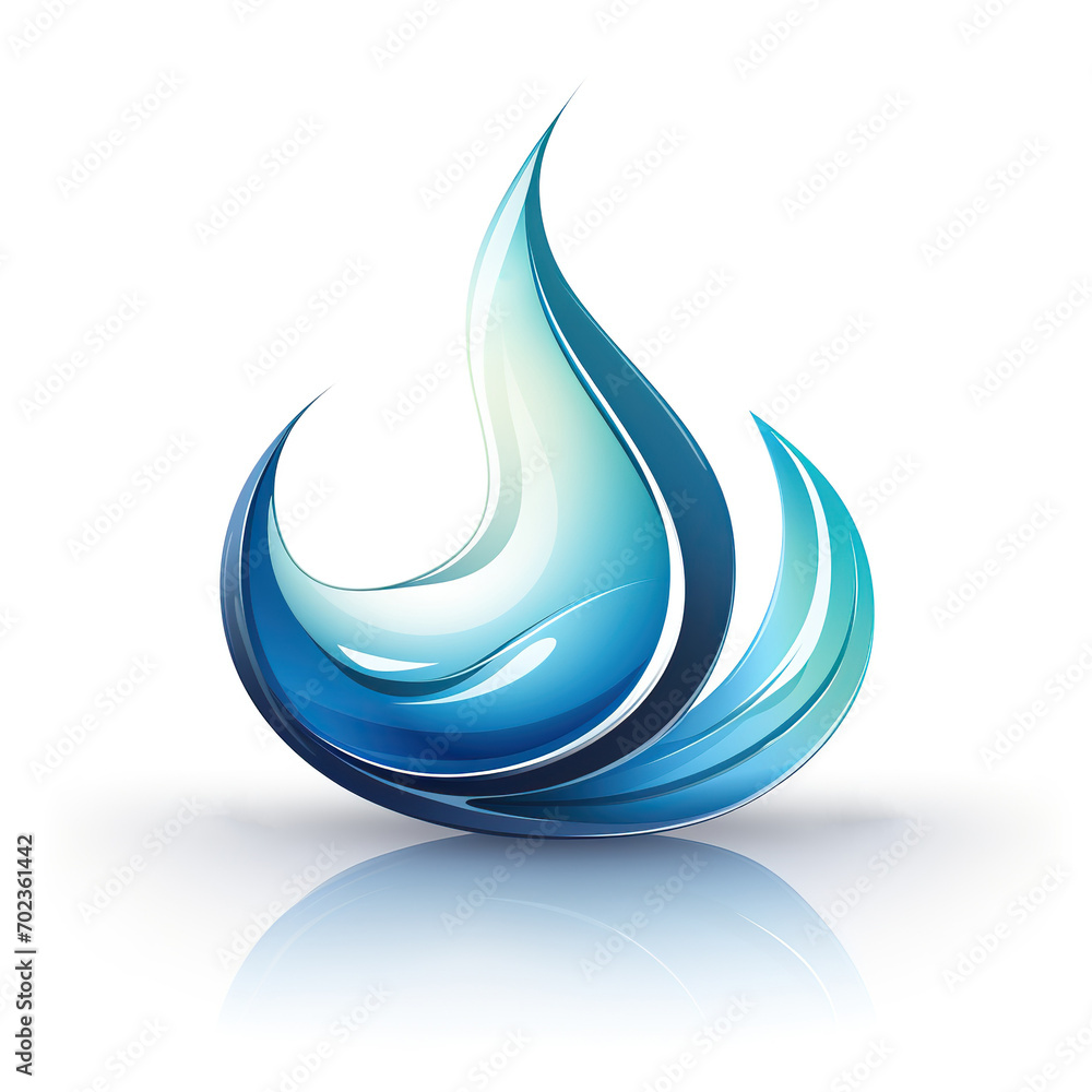 minimalistic logo emblem symbol of blue water drop on a white background minimalistic logo emblem symbol of blue water drop on a white background