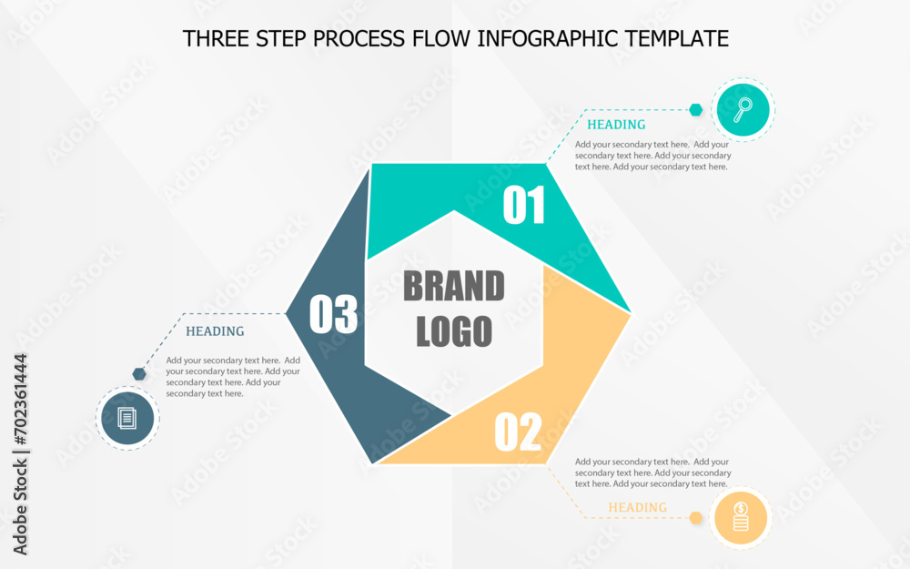 Simple three step Hexagon infographic template design Simple three step Hexagon infographic template design
