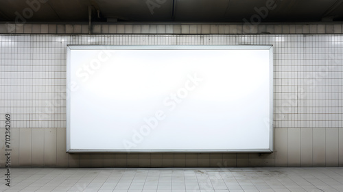 White empty advertisement light box on the underground subway hall © Trendy Graphics