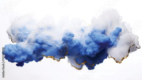 3D cubes and artistic blue smoke. Created ai generated
