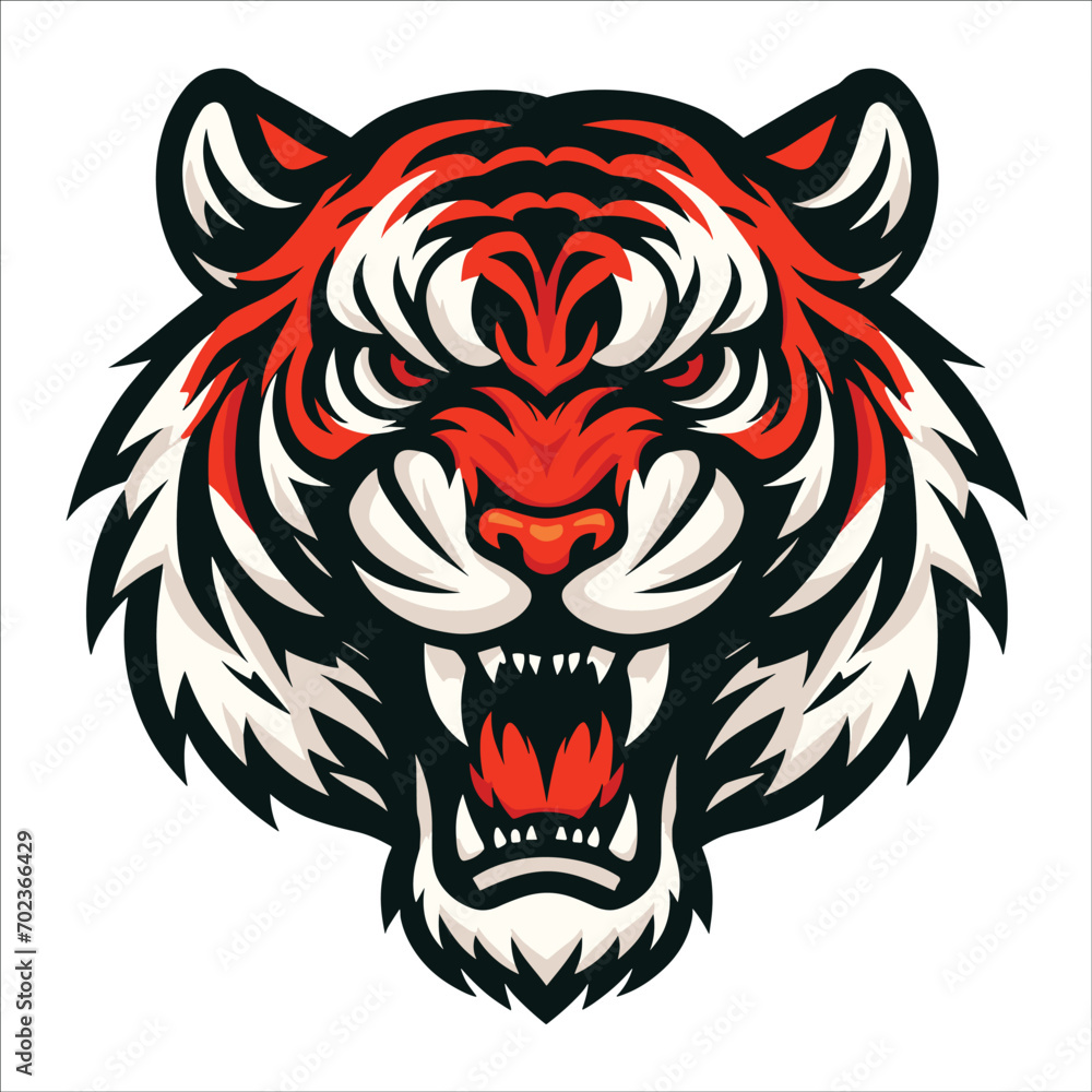 tiger head , tiger face, Tiger head illustration silhouette