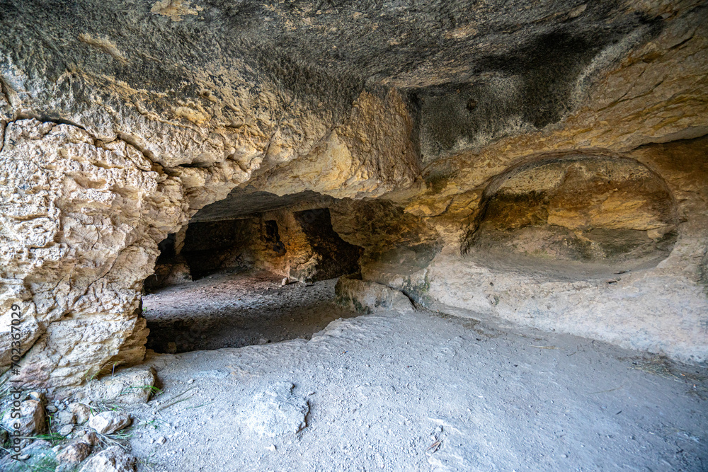Naklejka premium The amazing vievs of Vespasianus Titus Tunnel is an ancient water tunnel built for the city of Seleucia Pieria, the port of Antioch (modern Antakya), Turkey