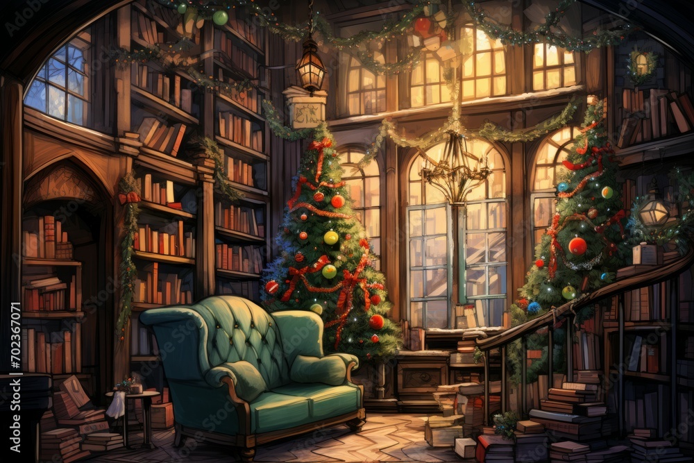 Christmas-themed Book Nooks - Generative AI