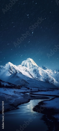 Starry Night over Majestic Peaks