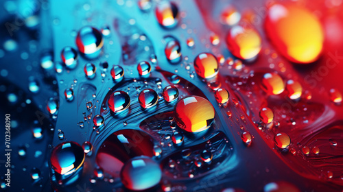 Drops of water on beautiful colors on the background