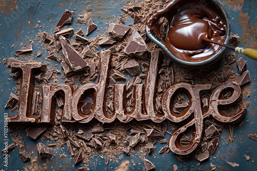 Decadent Chocolate Fondue Delight, text, postcard