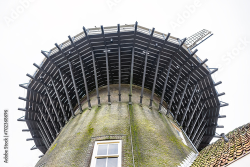 XVIII century Leiden windmill Molen de Valk. Leiden, South Holland, The Netherlands. photo