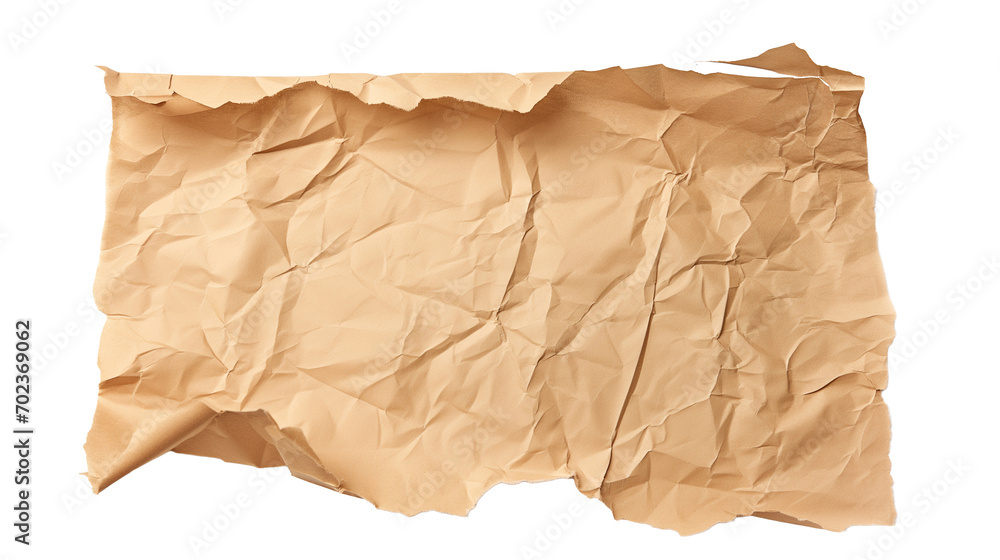 Fototapeta premium Brown damaged paper isolated on a transparent background
