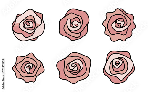 Fototapeta Naklejka Na Ścianę i Meble -  Abstract rose flowers vector clipart. Spring illustration.