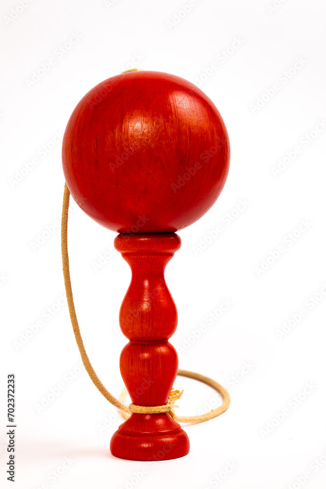 A studio shot of a bright red French A studio shot of a bright red French