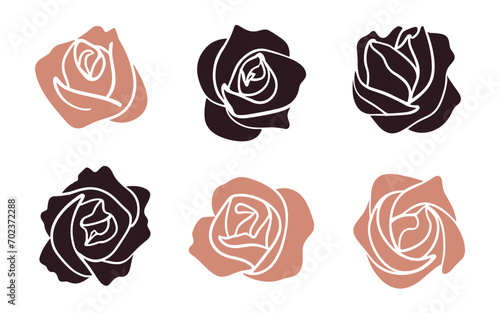 Fototapeta Naklejka Na Ścianę i Meble -  Abstract rose flowers vector clipart. Spring illustration.
