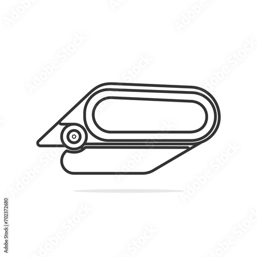 tool cutter knife cartoon. tool cutter knife sign. isolated symbol vector illustration