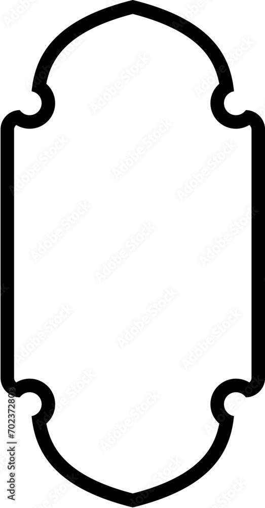 Islamic Vertical Frame Design Bold Line Outline Linear Black Stroke silhouettes Design pictogram symbol visual illustration Islamic Vertical Frame Design Bold Line Outline Linear Black Stroke silhouettes Design pictogram symbol visual illustration