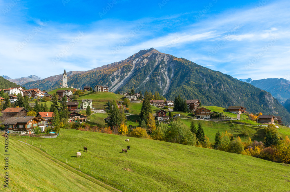 Village of Schmitten, Canton Graubünden, Switzerland