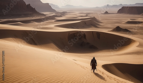 Desert  Passage  Determination  Sand  Thirst  Camel  arid  dunes  AI Generated 