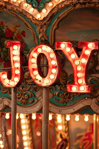 Whimsical Carousel - Joyful Photography, text, postcard