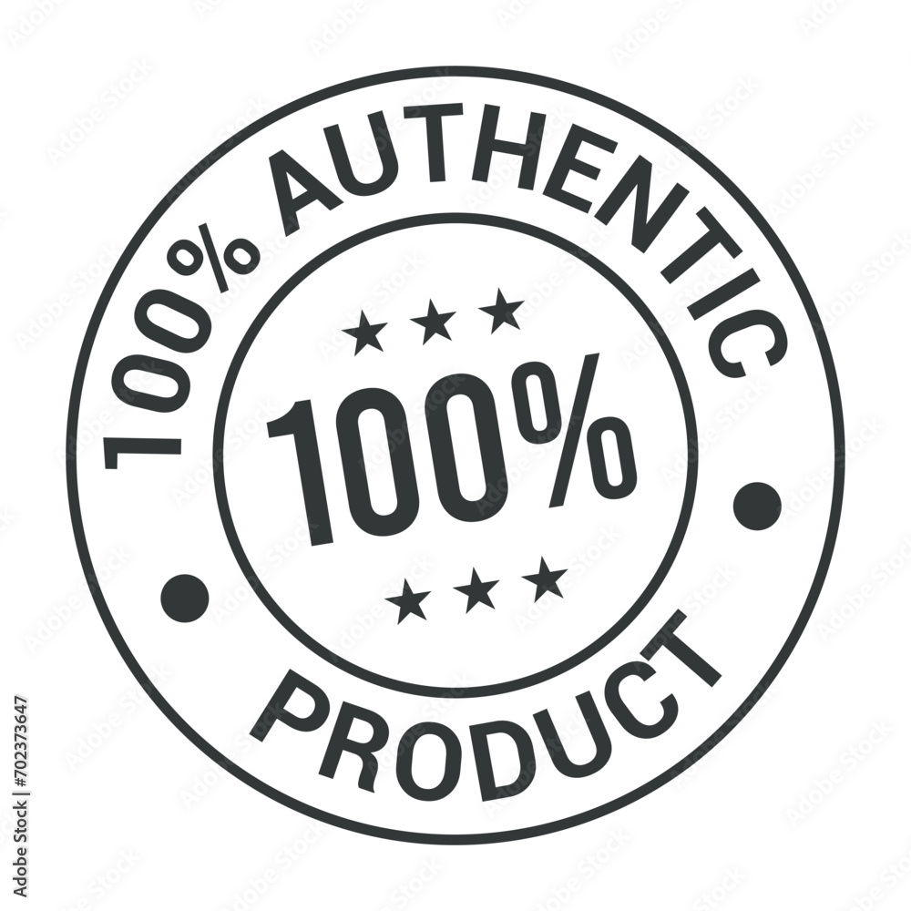 Authentic Product vector badge, logo and image. 100% Authentic Product badge