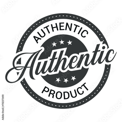 Authentic Product vector badge, logo and image. 100% Authentic Product badge photo