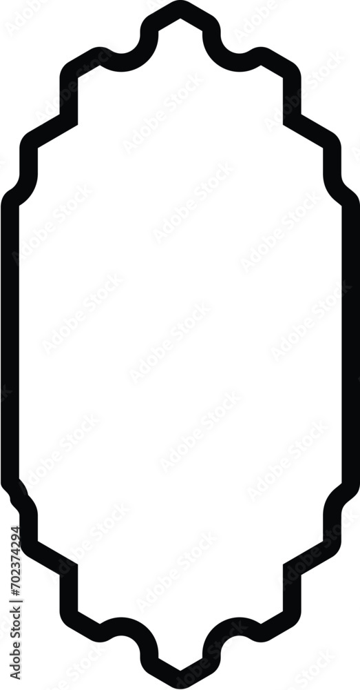 Islamic Vertical Frame Design Bold Line Outline Linear Black Stroke silhouettes Design pictogram symbol visual illustration Islamic Vertical Frame Design Bold Line Outline Linear Black Stroke silhouettes Design pictogram symbol visual illustration