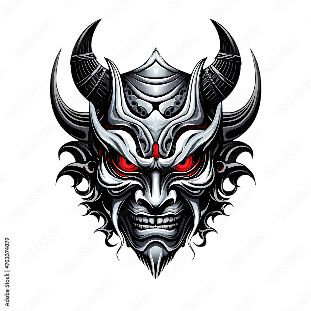  modern logo oni mask style esports