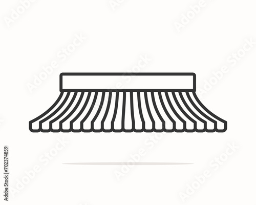 Shop awning. Shopping striped tent for market grocery or restaurant, vector cartoonish red store sunshade roof	