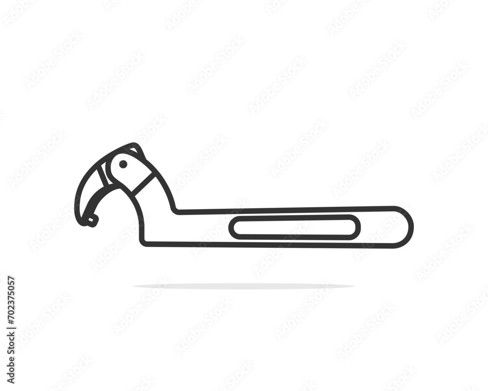Adjustable wrench vector design element isolated on light background Adjustable wrench vector design element isolated on light background