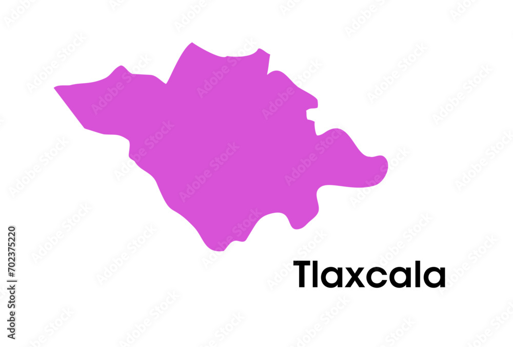 Tlaxcala State map in Mexico