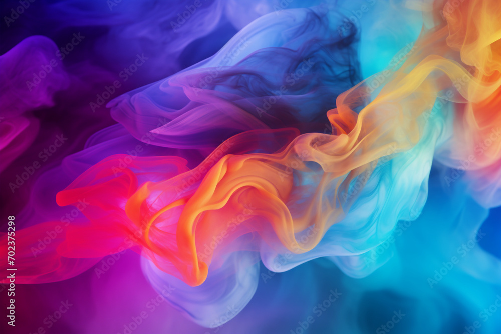 Colourful smoke of multicoloured smoke in the form of a swirling swirling background for vape