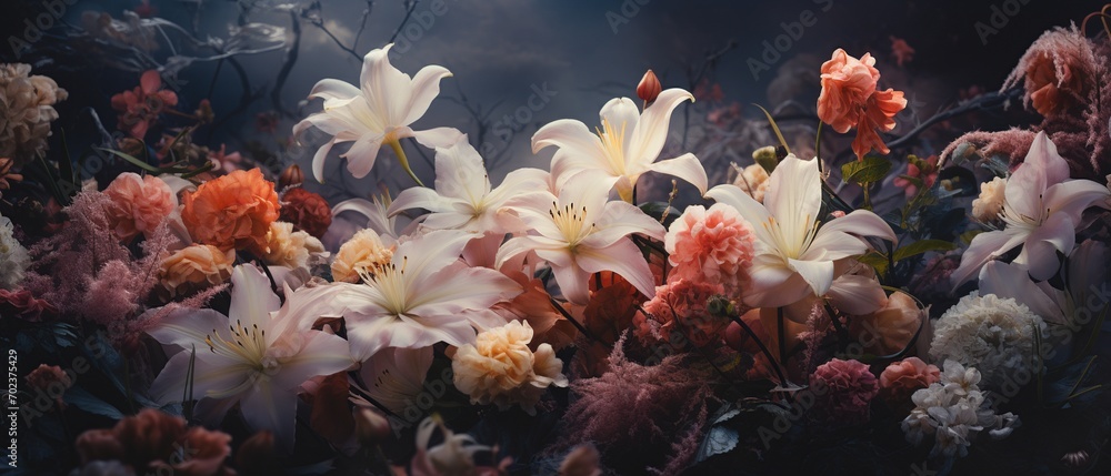 Ethereal Blooms: Serene Field of Delicate Flowers in Soft, Dreamy Light Ethereal Blooms: Serene Field of Delicate Flowers in Soft, Dreamy Light