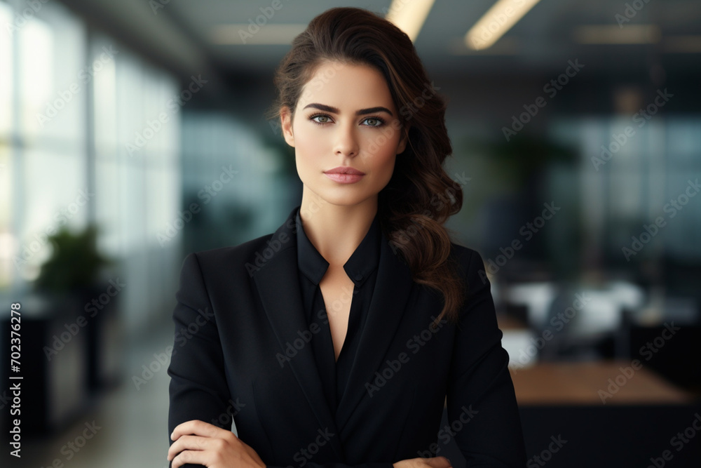 Confident Businesswoman in Black Suit Confident Businesswoman in Black Suit