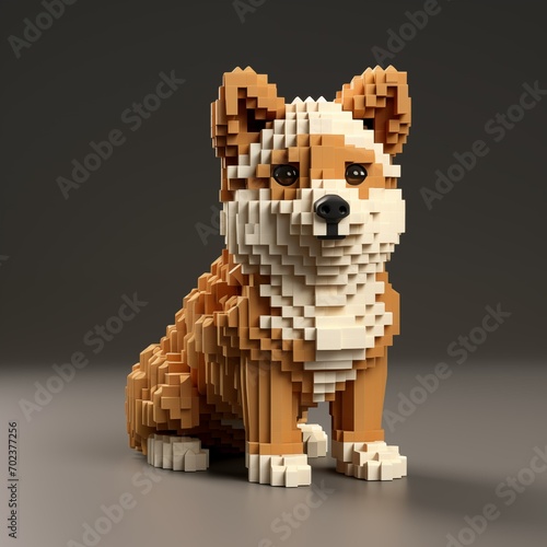 Dog voxel art cartoon representation animal photo