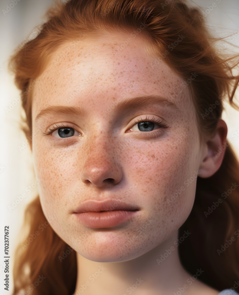 close portrait of a beautiful young red-haired girl, thoughtful, sad, sunny girl, emotions, close portrait of a beautiful young red-haired girl, thoughtful, sad, sunny girl, emotions,