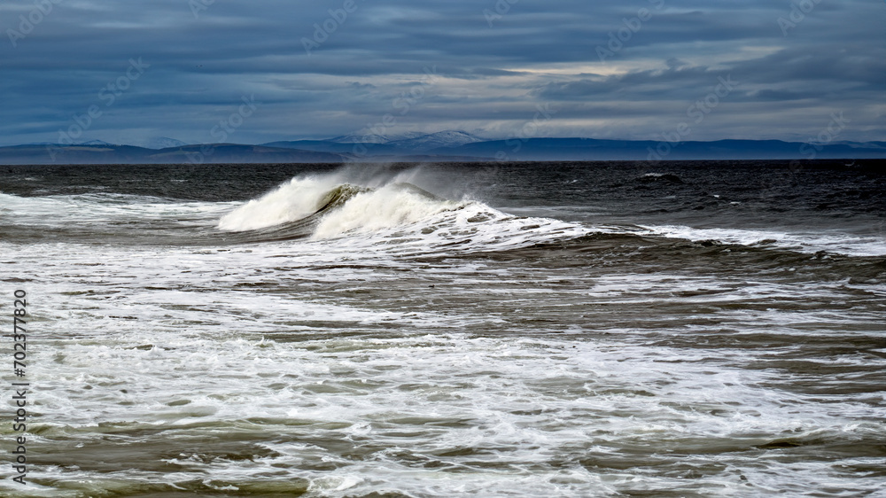 Fototapeta premium A Stormy Seascape on the Moray Firth, Scotland