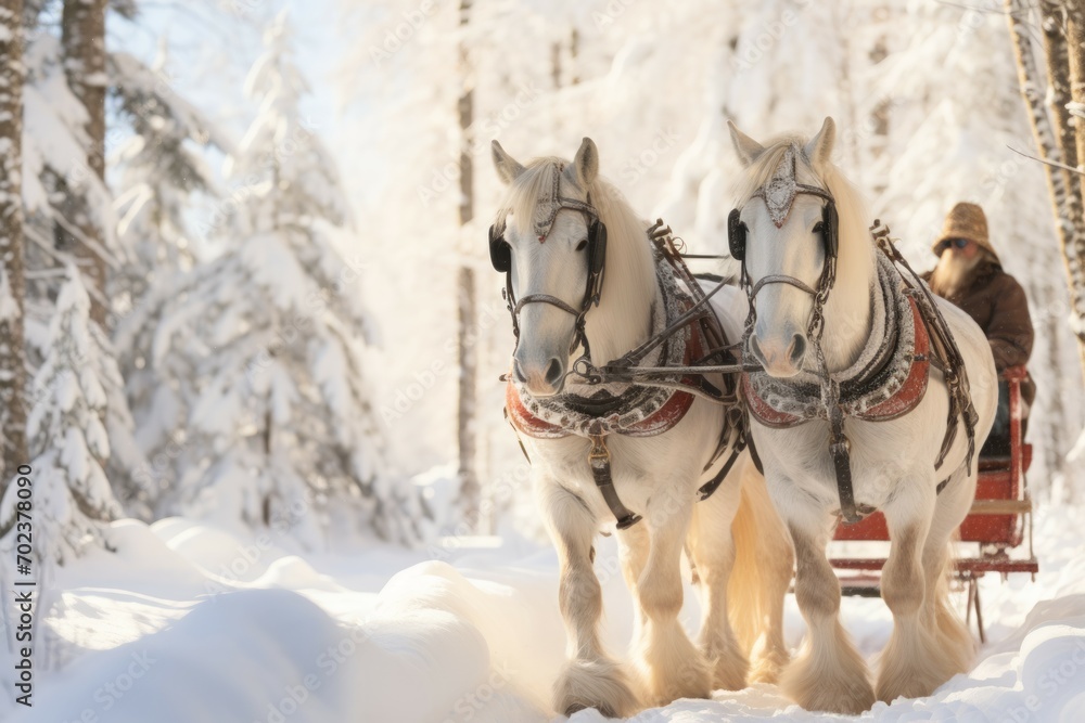 Sleigh Rides in Snow - Generative AI Sleigh Rides in Snow - Generative AI