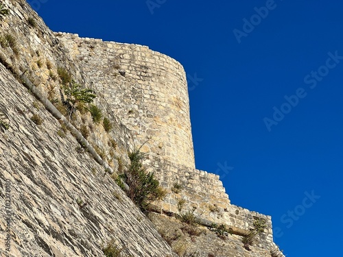 Old stone wall of ancient fortress