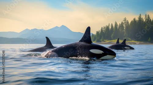 dolphins illustration collage of animals swimming © Samvel