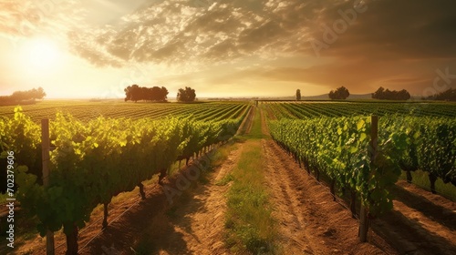 Picturesque vineyard a scenic vineyard with nearly. AI generated