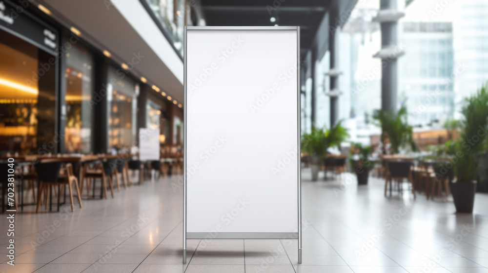 Rollup mockup in business center or shopping mall