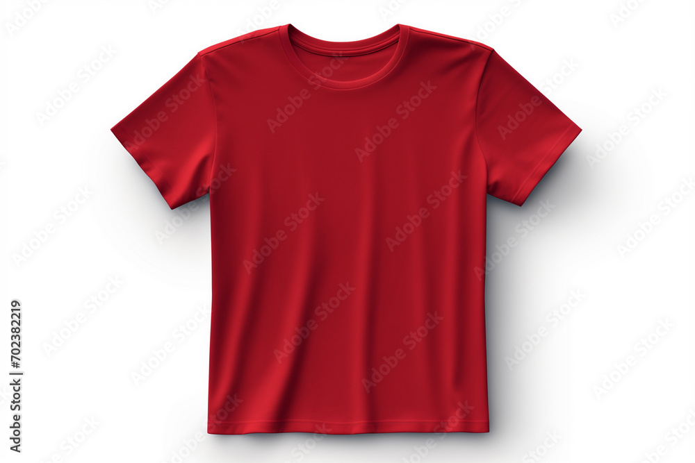 red t-shirt, template empty, mockup for design and print, isolated, seams, sportswear red t-shirt, template empty, mockup for design and print, isolated, seams, sportswear